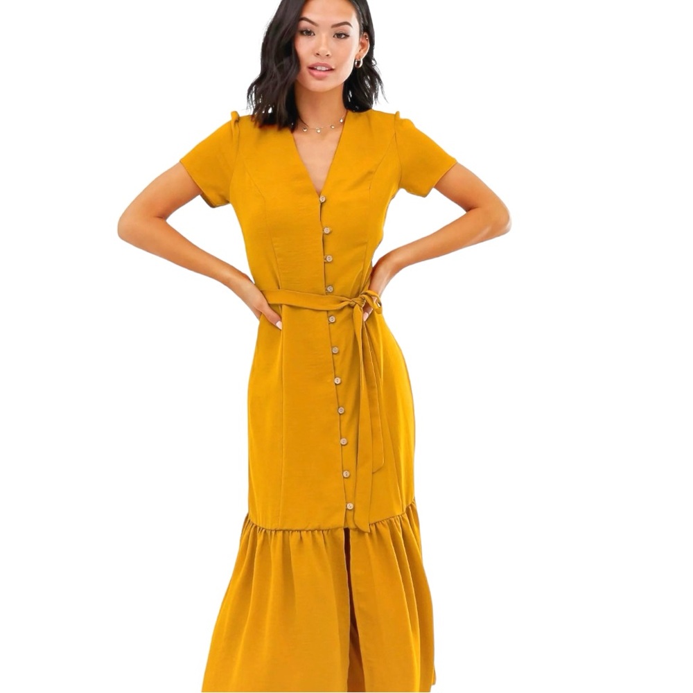 New Look Button Detail Midi Dress